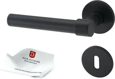 Produktbild von Famanu Türdrücker Rosettensatz für Zimmertüren - matt schwarz - ø 53 x 6 mm