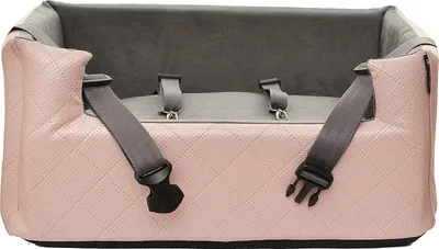 Obrázek produktu pro Sedačka pro psy Koš do auta Sedačka pro psy z umělé kůže Lux Pink Metallic L