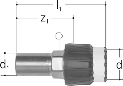 Produktbild von Sanipex MT-Pressübergang 4716 mit Pressende15 mm x 16 mm