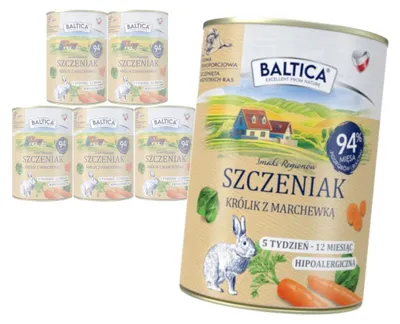 Produktbild von Baltica Regionale Geschmacksrichtungen Kaninchen mit Karotte 6x400g Getreidefreies Nassfutter für Welpen