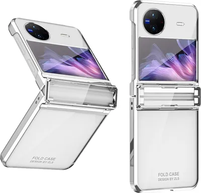 Image de Etui pour Vivo X Flip Etui transparent avec protection de la charnière Argent