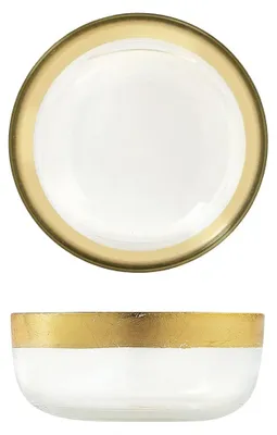 Glasschale mit Golddraht, 11 cm, Gold, rund, 1 Stück