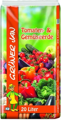 Produktbild von Grüner Jan Tomaten- & Gemüseerde 20L – hochwertige Spezialerde für Tomaten, Paprika & starkzehrendes Gemüse, Vorteilspack 120 Säcke