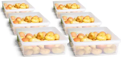 Produktbild von Novaliv 6x Kühlschrank Organizer 30,5 x 7,5 x 22 cm BPA-frei Küchenordnung  Germany Kühlschrank Behälter Lebensmittelecht Aufbewahrung für Küche Waschküche Ordnungssystem Kühlschrankfach