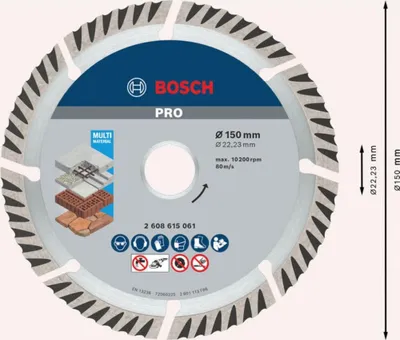 Produktbild von PRO Multi Material Diamanttrennscheibe, 150 x 22,23 mm