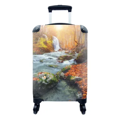 Produktbild von MuchoWow® Koffer Handgepäck Trolley Rollkoffer Kleine Reisekoffer mit 4 Rollen - Natur - Sonne - Herbst - Cabin Size < 55x40x23 cm & 55x40x20 cm - Fotokoffer - Kabinenkoffer - Boardgepäck - Reise-Box - Reisekoffer - Reisegepäck - Koffer mit Bild - Trolley für Kinder