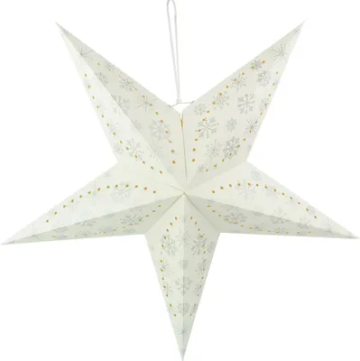 Produktbild von LED Weihnachtsstern, Papier , weiß, 60 cm, X-MAS