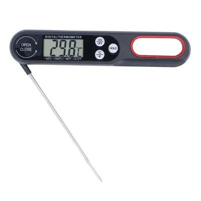 Produktbild von Digitales Lebensmittelthermometer, sofort ablesbar, genaues, faltbares Lebensmittel-Grill-Kochtemperaturmessgerät mit Batterie