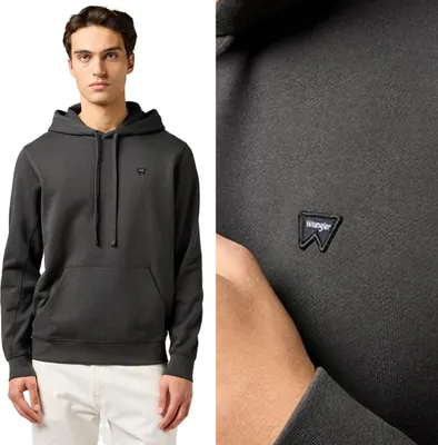 Produktbild von WRANGLER Herren, Sweatshirt SIGN OFF HOODIE, 4XL, Schwarz, kapuzenpullover, , hoodie