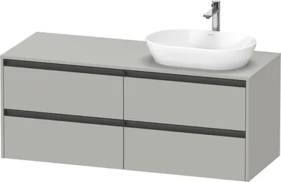 Produktbild von Duravit Ketho.2 Wastafelonderkast 140x55x56,8 cm Mat Betongrijs