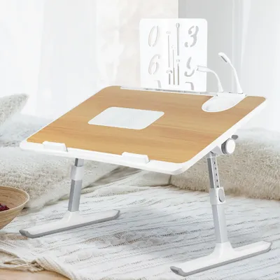 Produktbild von Laptop-Tisch Notebooktisch Laptoptisch mit Kühllüfter höhenverstellbar 22-40 cm Maße 40 x 60cm