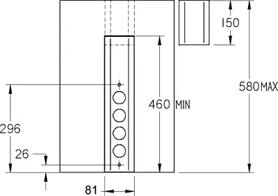 A technical drawing with dimensions of a product.