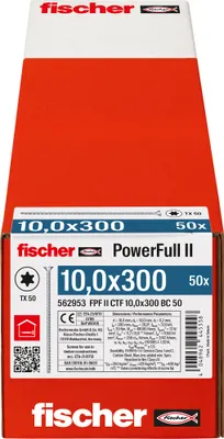 Produktbild von Fischer 562953, Schraube, Galvanisiertes Stahl, Holz, Vollgewinde, Senkkopf, Torx