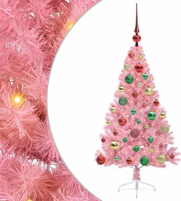 Immagine prodotto di vidaXL Albero di Natale artificiale preilluminato rosa 120 cm PVC