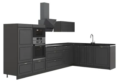 Image de Cuisine en angle Vicco Fame-Line Anthrazit-Gold Landhaus/Anthracite 347 x 207 cm, PT Anthracite, Model 63553
