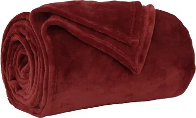 Zdjęcie produktu dla vidaXL Koc narzuta z polaru bordowy czerwony 150 x 200 cm