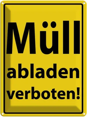 Immagine prodotto di vianmo Insegna di latta 40x30 cm Müll abladen verboten