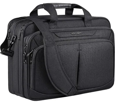 Produktbild von Erweiterbare Laptoptasche 18" für 17,3" Laptop, Schwarz, Wasserdicht, mit RFID-Taschen