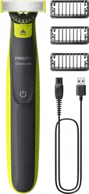 Obrázek produktu pro Philips Norelco OneBlade OneBlade 360 QP2724/23 Obličej, Planžetový holicí strojek, Tmavě šeda, Limetka, Contour-following technology; Dual protection system; 360 Blade, Replace every 4 months**; QP210, QP220, QP230; QP610, QP620, QP410, QP420, 0,33 rok/roky, Baterie
