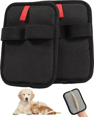 Produktbild von Set mit 2 magnetischen, antistatischen und haarabweisenden Hunde- und Katzenhandschuhen für Sofa, Möbel, Teppich und Sitzfläche