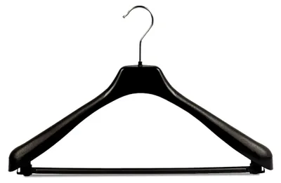 Produktbild von Kleiderbügel 20 Stück Anzugbügel 2-Teiler Jackenbügel Sakkobügel 45 cm Schwarz mit Hosensteg