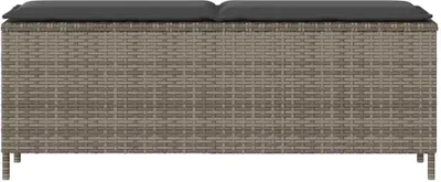 Obrázek produktu pro vidaXL Zahradní lavice s polštáři šedá 110x30x40,5 cm polyratan