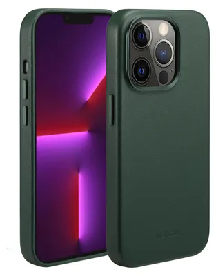 Immagine prodotto di Accezz MagSafe Cover posteriore in pelle per iPhone 13 Pro - Verde cedro