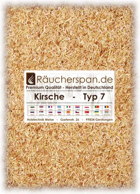 Produktbild von Räucherspäne von räucherspan.de - jetzt auch bei Kaufland - für Sparbrand, Räucherschnecke - Kirsche Typ 7, 1kg