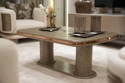 Obrázok produktu pre Moderný drevený konferenčný stolík v hnedej farbe, elegantný dizajn