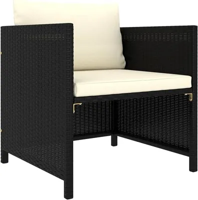 Produktbild von Gartensofa mit Kissen, Gartenlounge, Garden Sofa, Balkonmöbel, Gartenmöbel, Loungemöbel, Schwarz Poly Rattan