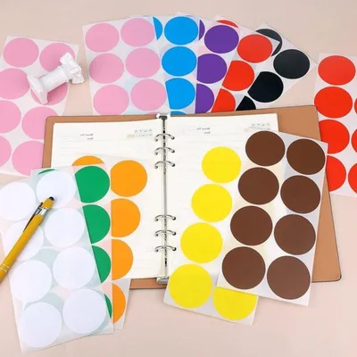 400 Stück Runde Aufkleber in 10 Farben, 5 cm Selbstklebende Etiketten für Büro, Zuhause und DIY-Projekte