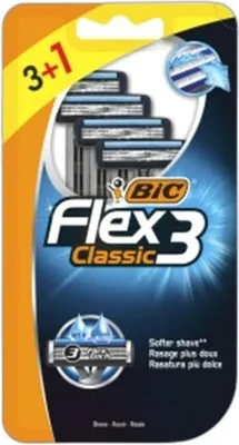 Zdjęcie produktu dla Maszynki Do Golenia Jednorazowe Bic Flex 3 Ostrza + 1 Gratis