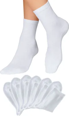 Produktbild von H.I.S. Socken Damen Herrensocken Frottee meliert oder uni 6 -teilig 6x weiß Größe 39/42