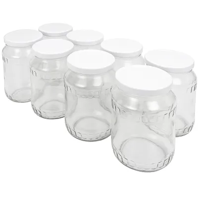Produktbild von MIKONI Einweckgläser 720 ml | 32 STÜCK | Weiß Deckel | Einmachgläser, Vorratsgläser, Gurkengläser, Einmachglas, Sturzgläser, Marmeladengläser