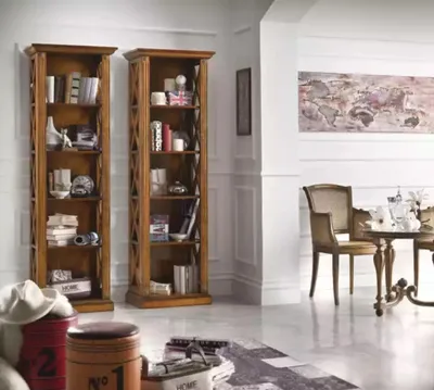 Produktbild von Bücherregal Regal Schrank Wohnzimmer Klassische braune Möbel Holzregale