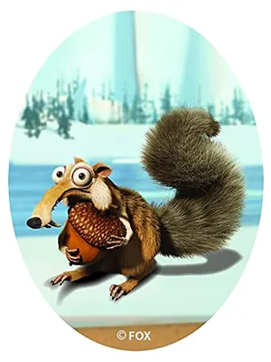 Obrázek produktu pro Ice Age Scrat With Nut - nášivka, nažehlovačka, nášivka, nášivky, velikost: 21 x 14,7 cm