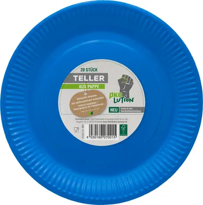 Produktbild von Pappteller - rund blau 23cm 20er Pack