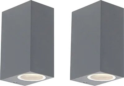 Produktbild von Set mit 2 Modernen Wandleuchten Anthrazit IP44 Baleno II