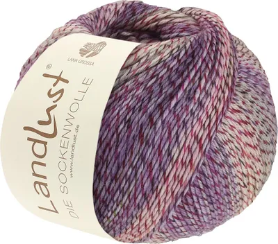 Immagine prodotto di Lana Grossa Landlust DIE SOCKENWOLLE 100 g di lana per calze a 4 strati di Lana Grossa e Landlust 420 m Colore 217 - Ecrù/Rosa/Fucsia/Antracite Screziato