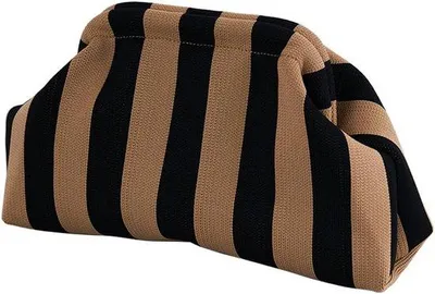 Produktbild von Clutch-Tasche – gestreifte, gestrickte Tasche – sommerliche Umhängetasche für Damen