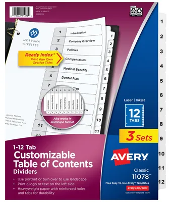 Produktbild von Avery 11078, Weiß, 216 mm, 279 mm, 3 Stück(e)