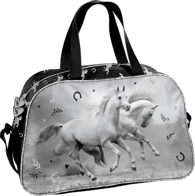 Zdjęcie produktu dla Torba sportowa torba treningowa torba na basen lekka i wygodna chłopcy dziewczynki motyw HORSES Paso