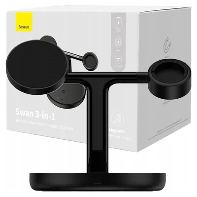 Immagine prodotto di Baseus Supporto per caricabatterie induttivo 3W1 15W Magsafe (nero)