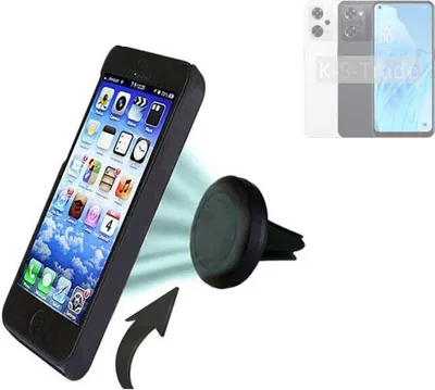 Produktbild von K-S-Trade Kompatibel mit Oppo Reno9 A Auto Handy Halterung KFZ Halter Lüftungsgitterhalterung Air Vent mount Smartphone Halter
