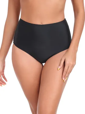 Obrázok produktu pre Dámsky plavkový bikiny RELLECIGA s vysokým pásom a strihom hipster, čierna farba, veľkosť X-Large