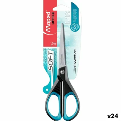 Produktbild von Schere Maped Essentials Soft E4682 Schwarz Blau Edelstahl 17 cm (24 Stück)