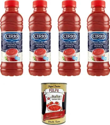 Produktbild von Cirio Passata Verace Tomatensauce Tomaten, kochsauce Pet 4x540gr + Italian Gourmet polpa 400g