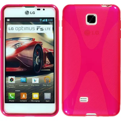 Produktbild von PhoneNatic Case kompatibel mit LG Optimus F5 - pink Silikon Hülle X-Style + 2 Schutzfolien