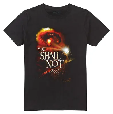 Immagine prodotto di Maglietta "Non dovrai passare" ispirata a Il Signore degli Anelli, unisex, taglia S, colore nero (modello TV40879)