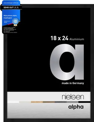 Produktbild von nielsen Aluminium Bilderrahmen Alpha, 18x24 cm, Eloxal Schwarz Matt